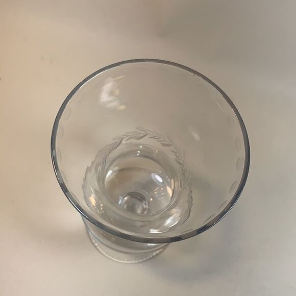 Cordial Brandy Vase Glass Original Hand Made Decorated 5 Inches Tall Detailed - Picture 3 of 4